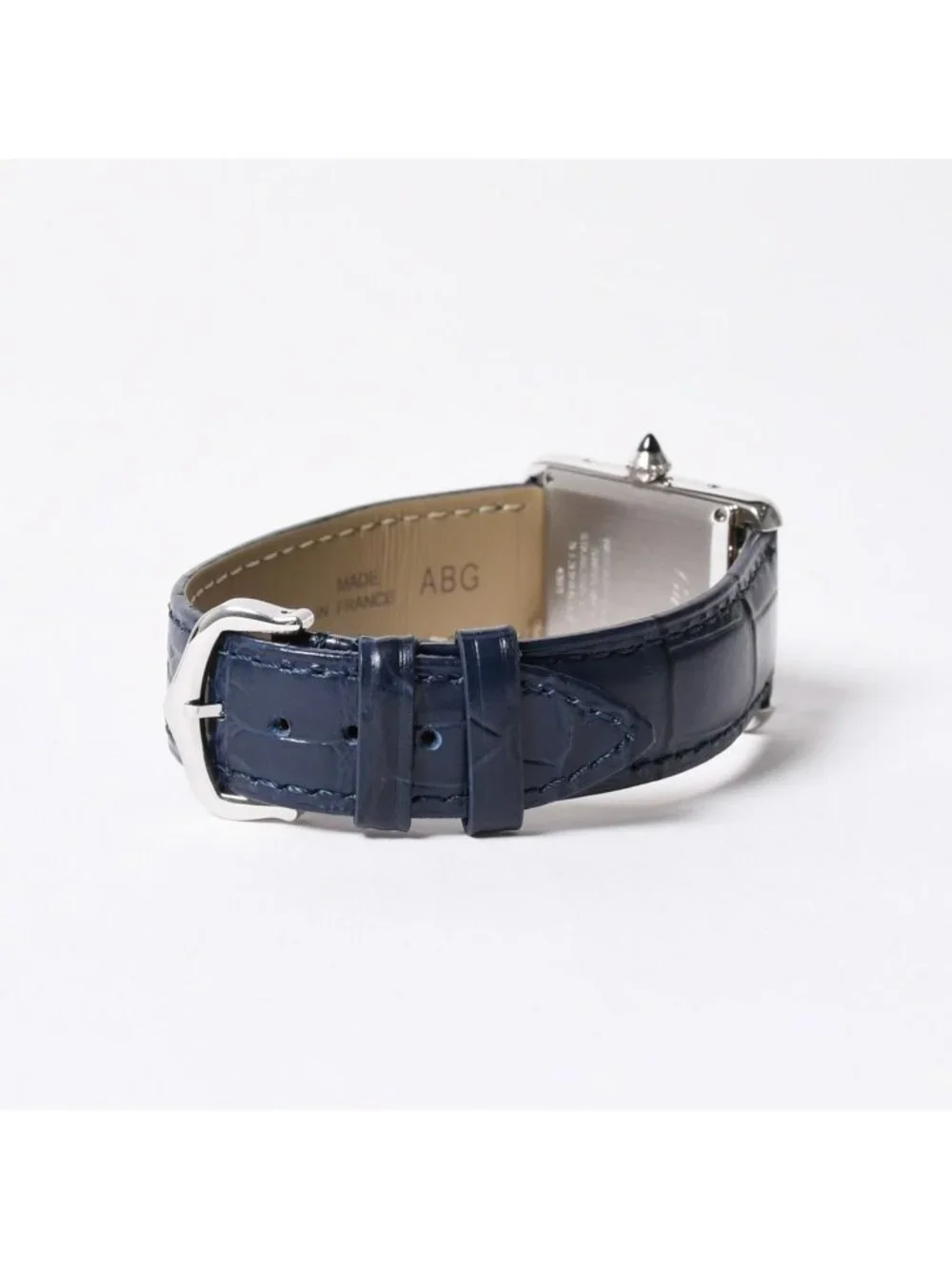 Cartier Tank Must LM Watch SS Quartz Leather Blue Dial